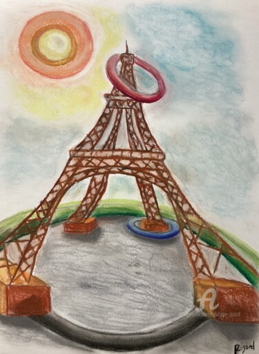 Картина под названием "JO DE PARIS" - Philippe Zizard, Подлинное произведение искусства, Пастель
