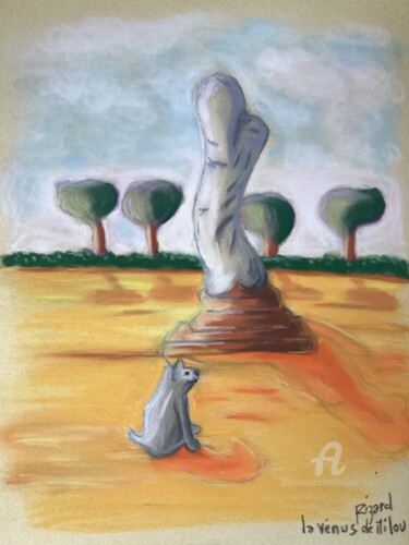 Peinture intitulée "La Vénus de Milou" par Philippe Zizard, Œuvre d'art originale, Pastel