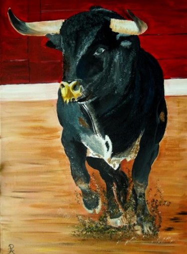 Peinture intitulée "sorti du taureau" par Philippe A, Œuvre d'art originale