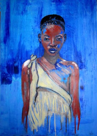 Peinture intitulée "Femme en bleu 2" par Philippe Blanchard, Œuvre d'art originale, Acrylique