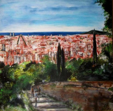 Painting titled "Barcelonne (Espagne)" by Philippe Blanchard, Original Artwork, Acrylic