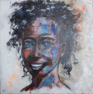 Malerei mit dem Titel "Portrait coloré 3" von Philippe Blanchard, Original-Kunstwerk, Acryl