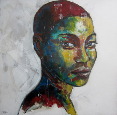 Malerei mit dem Titel "Portrait coloré 1" von Philippe Blanchard, Original-Kunstwerk, Acryl