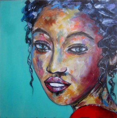 Painting titled "Portrait coloré 10" by Philippe Blanchard, Original Artwork, Acrylic