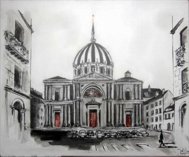 Painting titled "Notre Dame du Bon P…" by Philippe Blanchard, Original Artwork, Ink