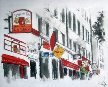 Painting titled "Enseignes sur la Ch…" by Philippe Blanchard, Original Artwork, Ink