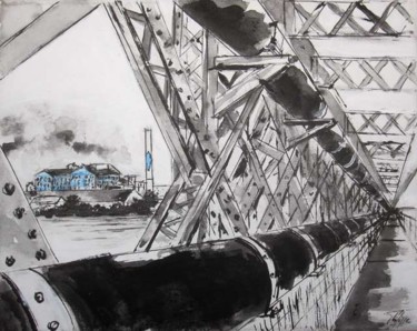 Peinture intitulée "L'usine à sucre" par Philippe Blanchard, Œuvre d'art originale, Encre