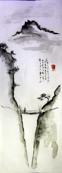 Painting titled "sumi-e3" by Philippe Blanchard, Original Artwork, Ink