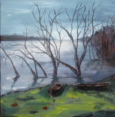 Painting titled "La loire 3" by Philippe Blanchard, Original Artwork, Acrylic
