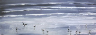Peinture intitulée "Oiseaux sur la plage" par Philippe Blanchard, Œuvre d'art originale, Acrylique