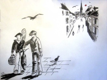 Painting titled "dz19" by Philippe Blanchard, Original Artwork, Ink
