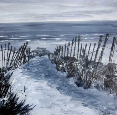 Malarstwo zatytułowany „les dunes 4” autorstwa Philippe Blanchard, Oryginalna praca, Akryl