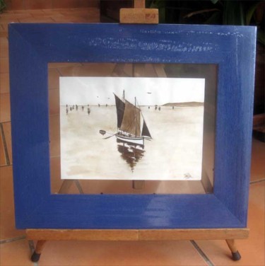 Painting titled "Les vieux bateaux 8" by Philippe Blanchard, Original Artwork, Ink