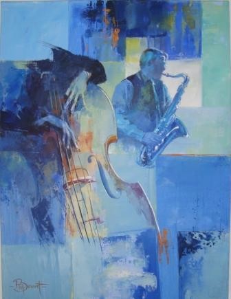 Malerei mit dem Titel "Quand le jazz est là" von Philippe Bouvet, Original-Kunstwerk