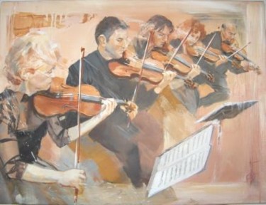 Peinture intitulée "Les violonnistes" par Philippe Bouvet, Œuvre d'art originale