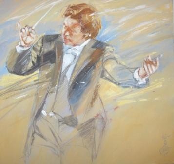 Peinture intitulée "Chef d'orchestre" par Philippe Bouvet, Œuvre d'art originale