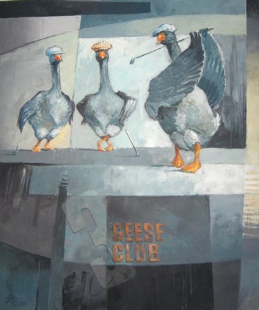 Peinture intitulée "Geese club" par Philippe Bouvet, Œuvre d'art originale