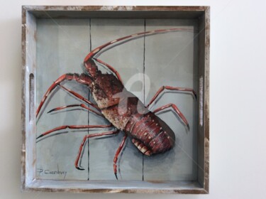 Painting titled "Plateau langouste" by Philippe Coeurdevey, Original Artwork, Acrylic