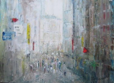 Pintura titulada "Rue pietonne" por Philippe Delaballe, Obra de arte original