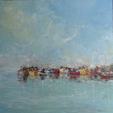 Pintura titulada "Bateaux au port" por Philippe Delaballe, Obra de arte original