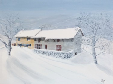 Schilderij getiteld "Sous la neige...." door Philippe Gonseth, Origineel Kunstwerk, Acryl