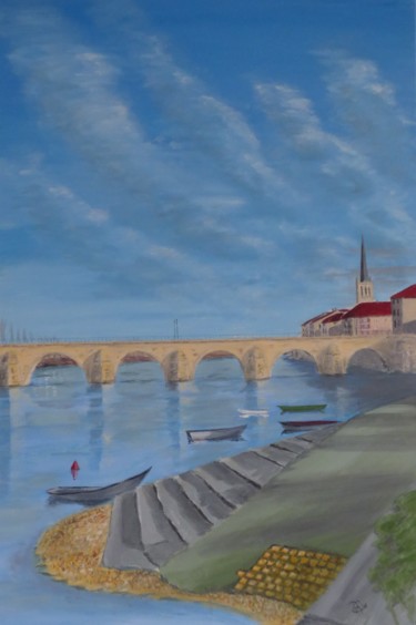 Painting titled "pont-st-laurent-s-s…" by Philippe Gonseth, Original Artwork, Acrylic