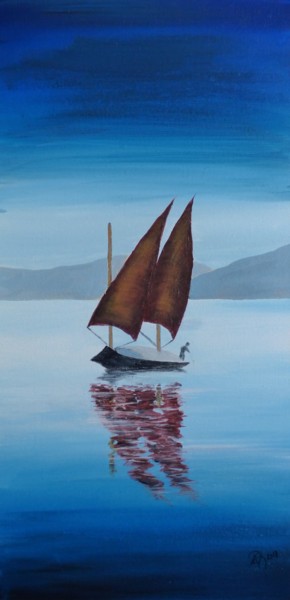 Pintura intitulada "Vielle barque 1" por Philippe Gonseth, Obras de arte originais, Acrílico