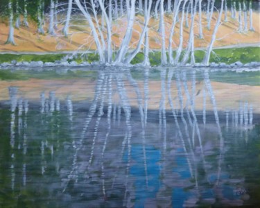 Painting titled "Lac des Sapins: le…" by Philippe Gonseth, Original Artwork, Acrylic