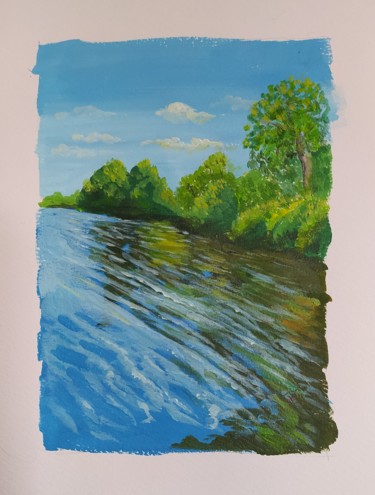 Painting titled "Bord du lac des sap…" by Philippe Gonseth, Original Artwork, Acrylic