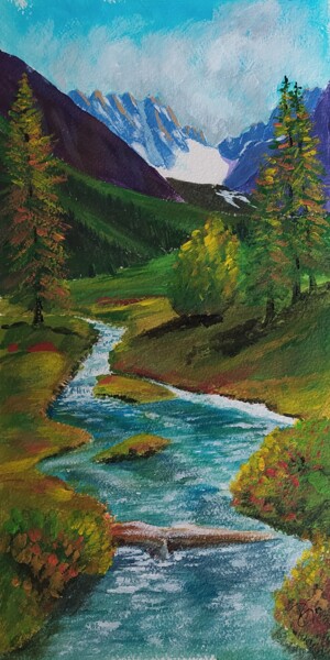 Painting titled "Val d'Arpette" by Philippe Gonseth, Original Artwork, Acrylic