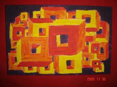 Peinture intitulée "accumulation de cub…" par Cc18, Œuvre d'art originale