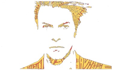 Dessin intitulée "bowie-rip.jpg" par Cc18, Œuvre d'art originale