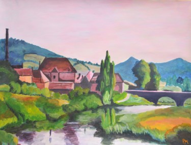 Painting titled "la rivière l' Arrou…" by Philip Moreau, Original Artwork, Acrylic