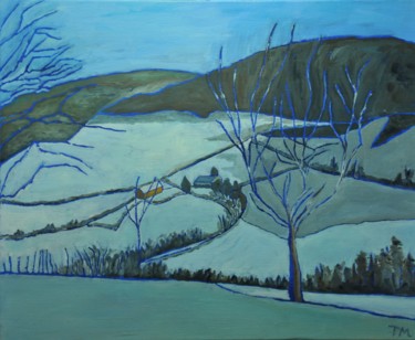 Peinture intitulée "neige dans le nord…" par Philip Moreau, Œuvre d'art originale, Huile
