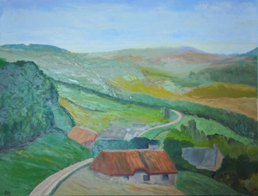 Painting titled "vallée de la roche" by Philip Moreau, Original Artwork, Oil