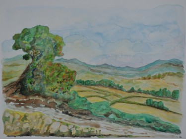 Painting titled "Morvan sud III" by Philip Moreau, Original Artwork, Watercolor