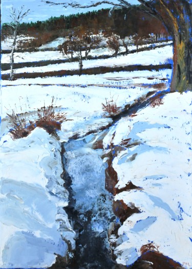 Painting titled "le ruisseau des Cha…" by Philip Moreau, Original Artwork, Oil