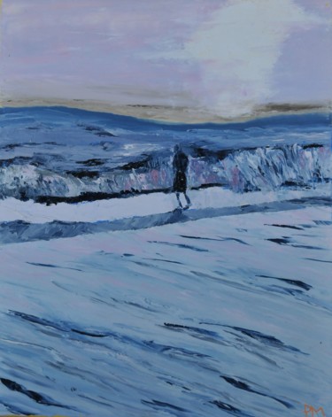 Peinture intitulée "dans la neige" par Philip Moreau, Œuvre d'art originale, Huile