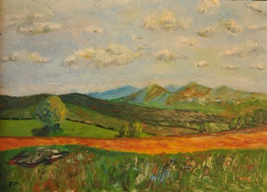 Peinture intitulée "le mont Touleur" par Philip Moreau, Œuvre d'art originale, Huile
