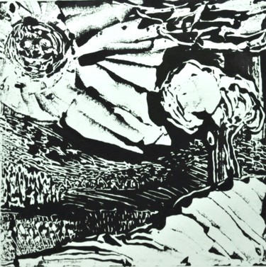 Malerei mit dem Titel "après la pluie" von Philip Moreau, Original-Kunstwerk, Tinte