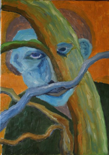 Malerei mit dem Titel "Genre Humain 9184" von Philip Moreau, Original-Kunstwerk, Öl