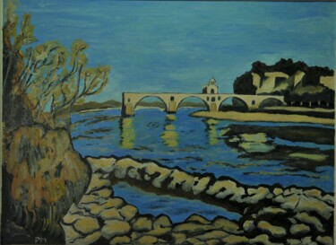Peinture intitulée "Le Pont Bénézet" par Philip Moreau, Œuvre d'art originale, Huile