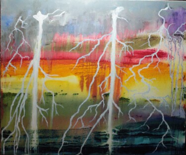 Peinture intitulée "Orage" par Philip Moreau, Œuvre d'art originale, Acrylique