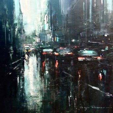 Painting titled "New York , réf : 36…" by Philippe Perennou, Original Artwork, Acrylic Mounted on Wood Stretcher frame