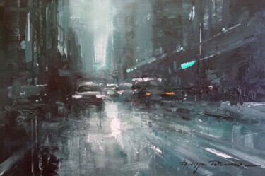 Painting titled "New York , réf : 24…" by Philippe Perennou, Original Artwork, Oil