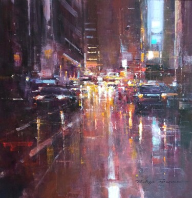 Картина под названием "New York , réf : 25…" - Philippe Perennou, Подлинное произведение искусства, Масло Установлен на Дере…