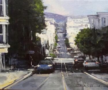 Painting titled "San Francisco , gre…" by Philippe Perennou, Original Artwork, Oil