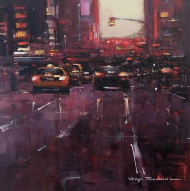 Pintura intitulada "New York City , réf…" por Philippe Perennou, Obras de arte originais, Óleo Montado em Armação em madeira