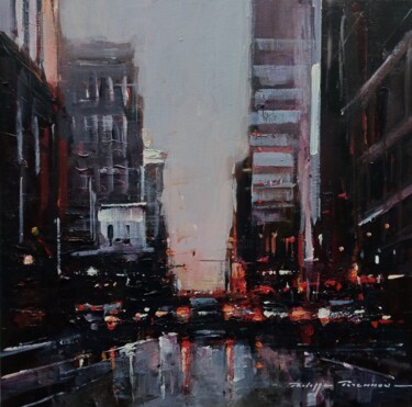 Painting titled "New York , réf : 273" by Philippe Perennou, Original Artwork, Acrylic Mounted on Wood Stretcher frame