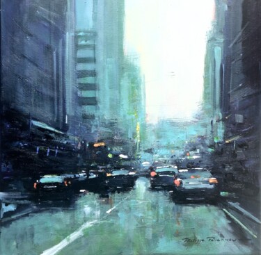 Painting titled "New York, n° 2483" by Philippe Perennou, Original Artwork, Acrylic Mounted on Wood Stretcher frame
